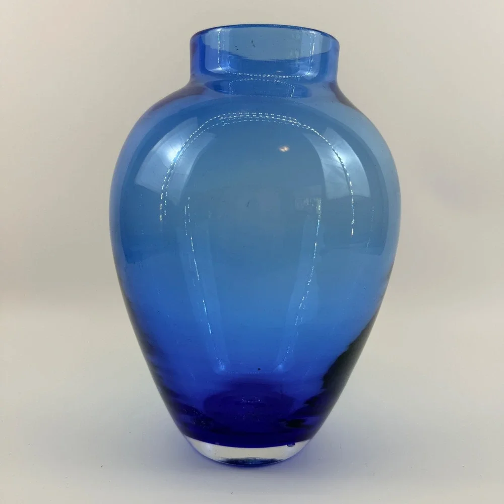 Blenko 8821M Azure‎ Blue Vase Hank Adams 10